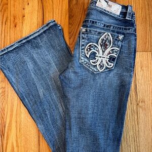 Miss Me Blue Mid Rise Flare Jeans 25 R